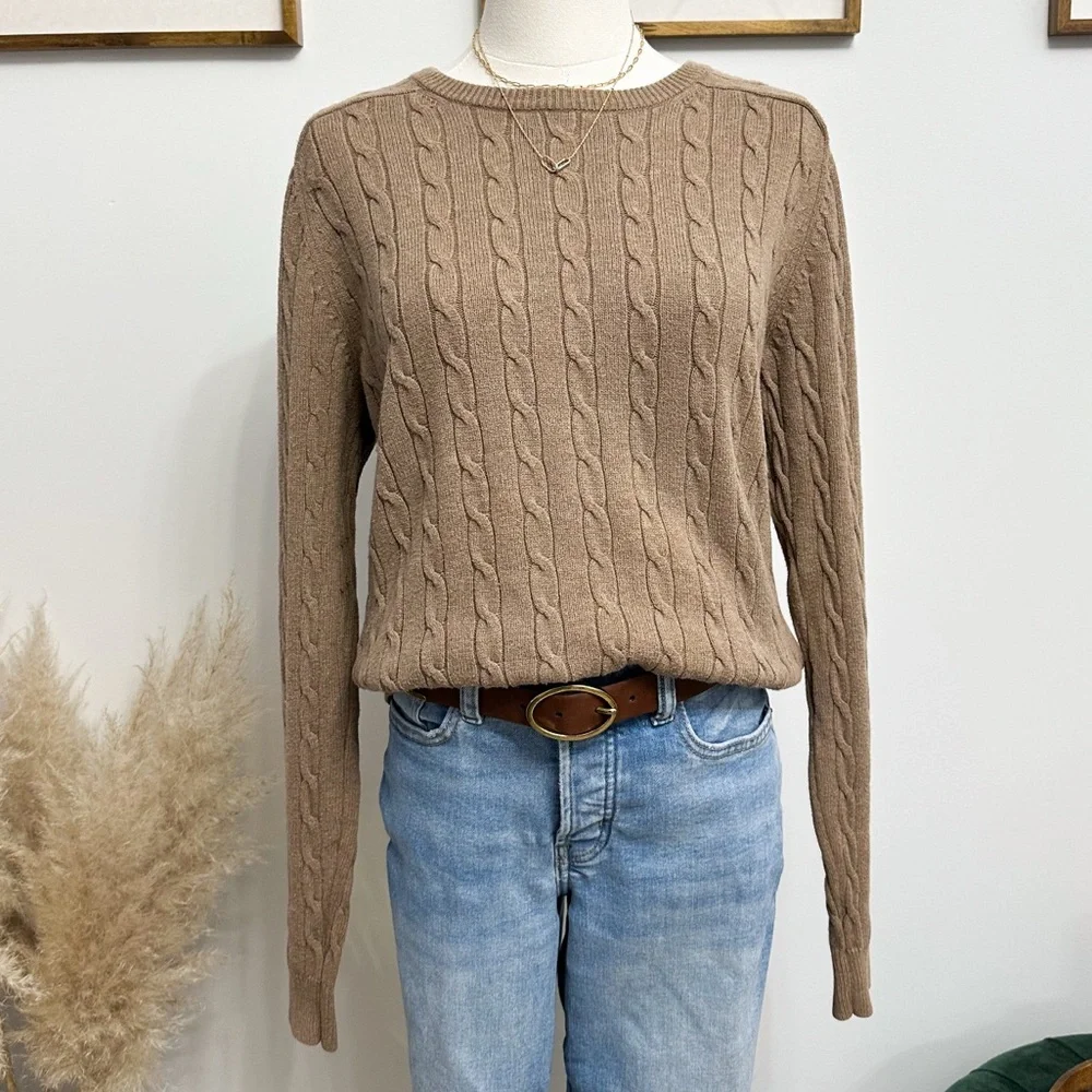 Hudson North Light Brown Cable Knit Sweater - Picture 3 of 9